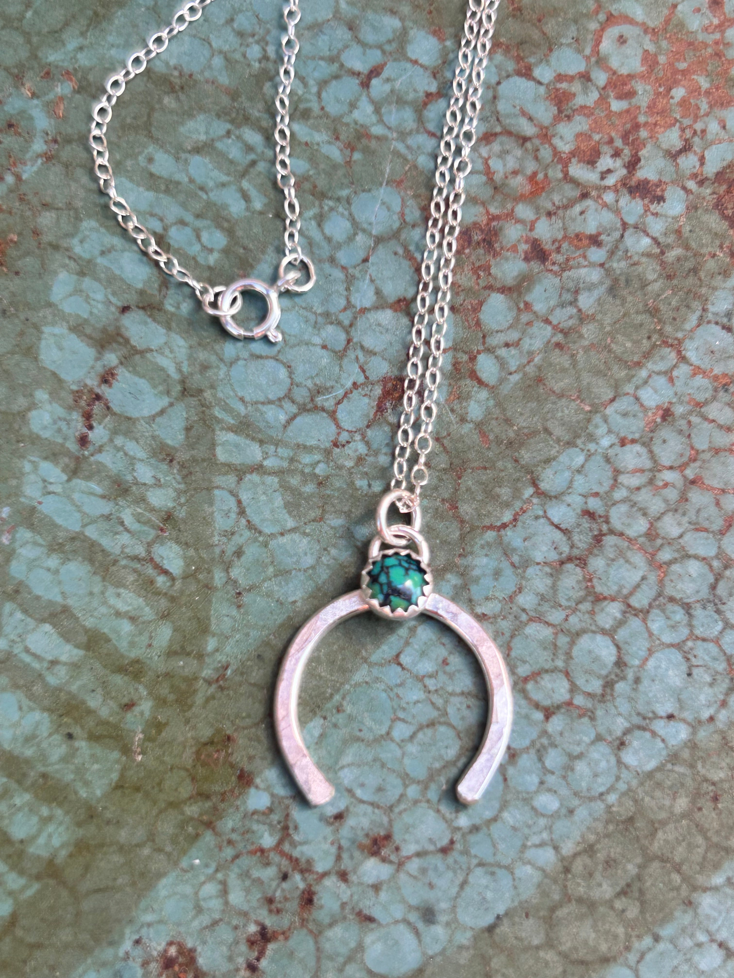 Share Luck - Lucky Horseshoe Charm Necklace - Turquoise