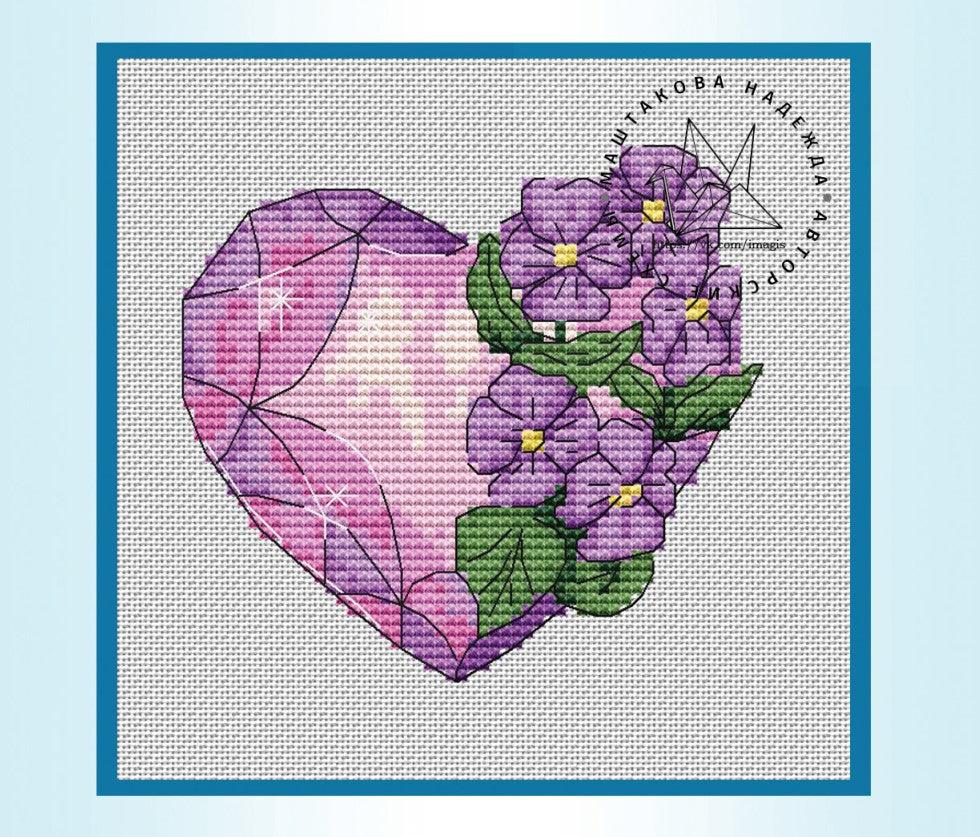 Heart Alexandrite - PDF Cross Stitch Pattern